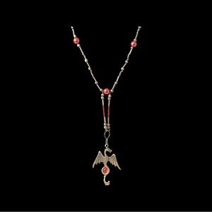 4 for $20! Grey metal pendant in the design of a flying dragon.